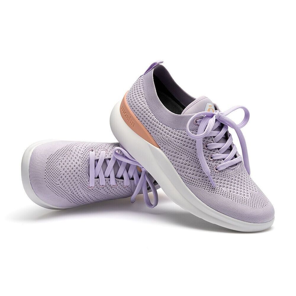 Light Lavender Knit Lace-Up Women's Sneaker